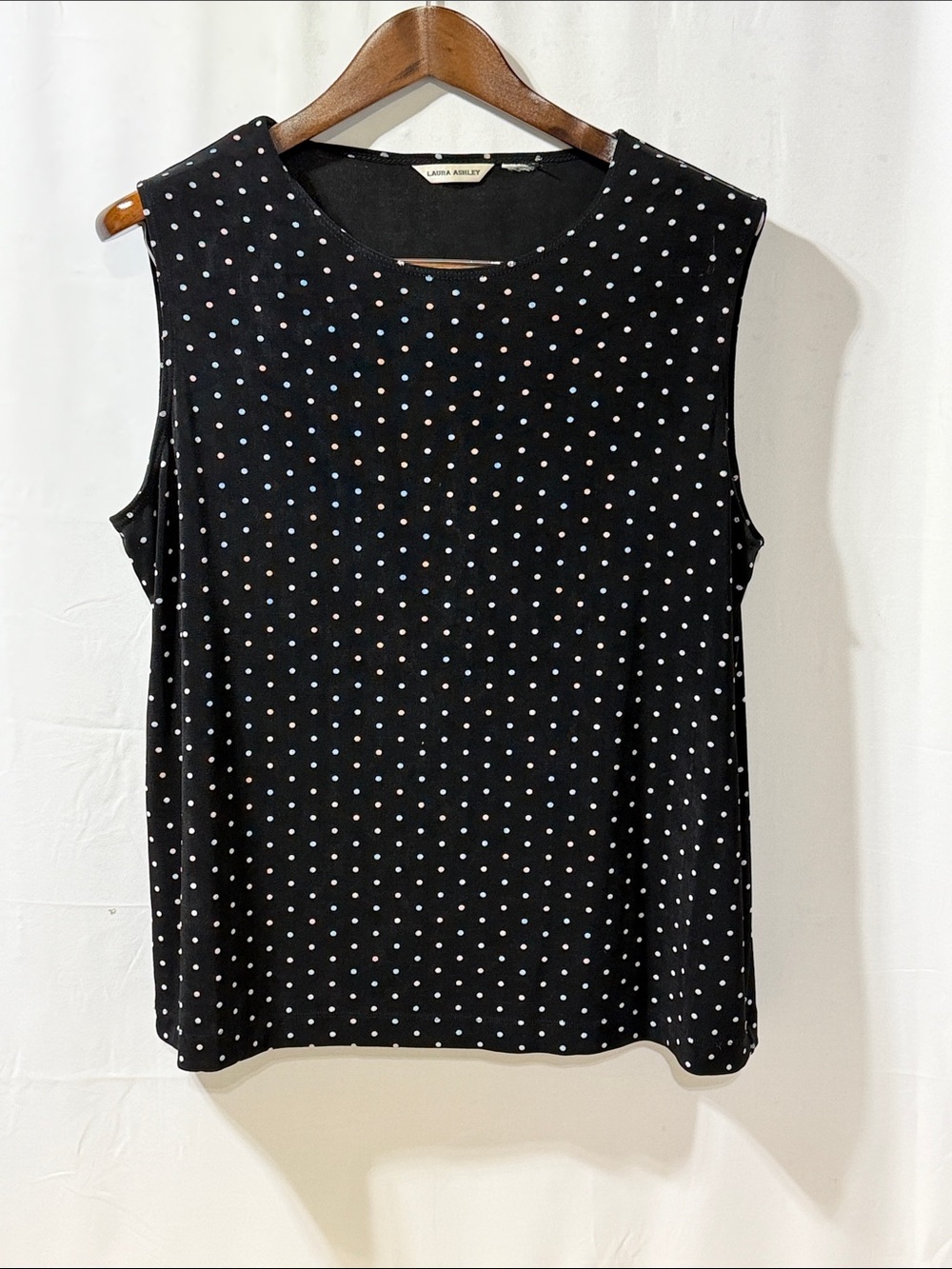 Laura Ashley Black Polka Dot Tank Top